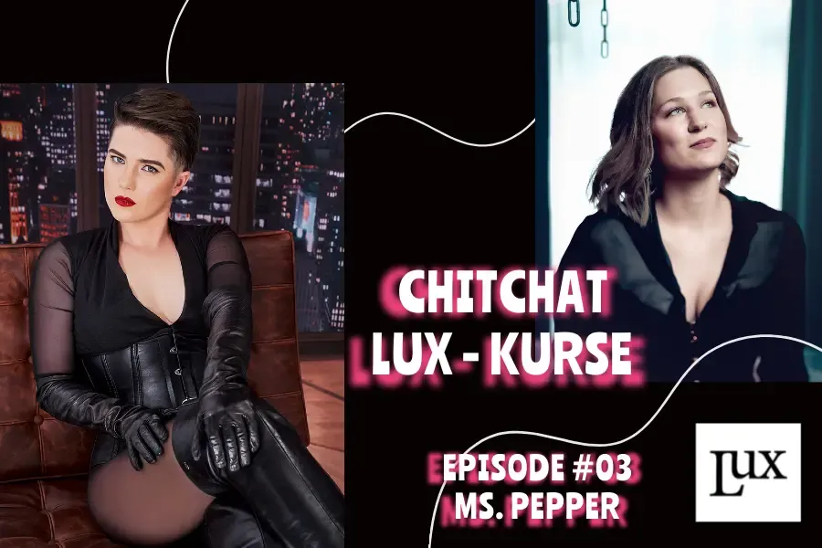 Thumbnail mit einem Porträt der Podcast-Moderatorin Lady Giorgina und der Workshop-Leiterin Lina Twist im Studio LUX Berlin.