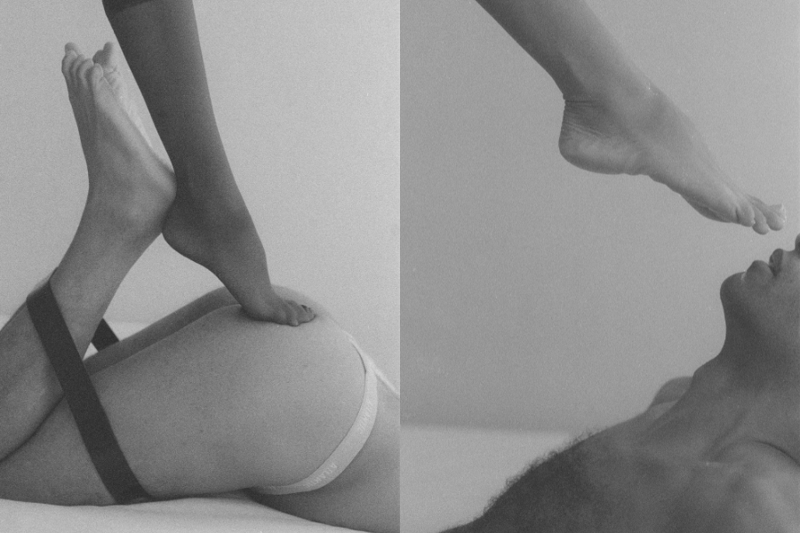 Nylon worship and feet worship in BDSM studio lux in Berlin